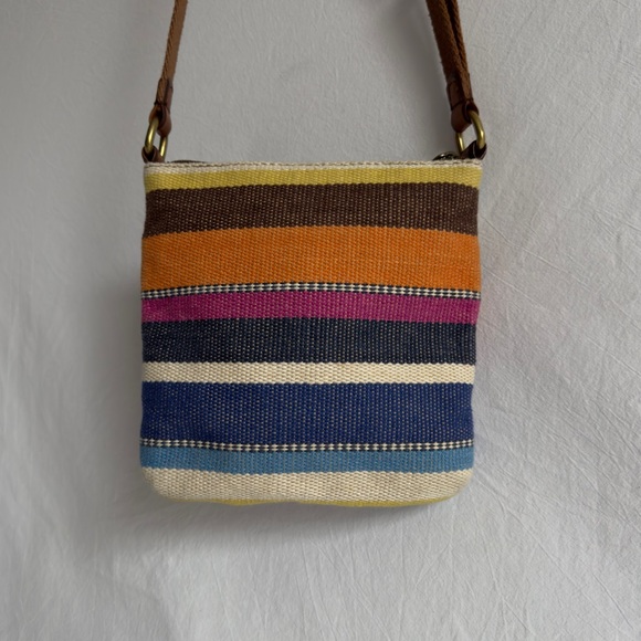 FOSSIL Vintage Y2K 2000s Striped Knit Shoulder Bag Crossbody Purse - Picture 2 of 5